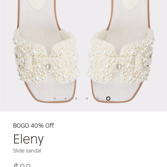 Women's Cream Slide Sandals - Picture 1 of 8